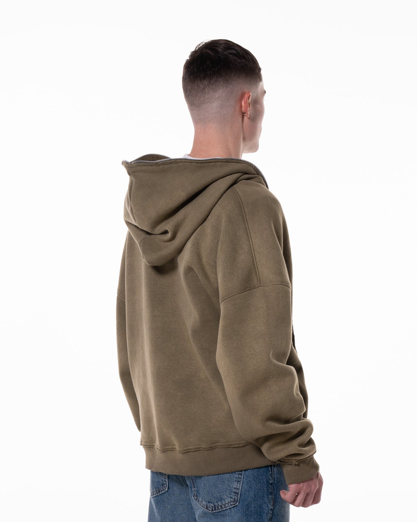 GREEN "LODJA" DISTRESSED HOODIE