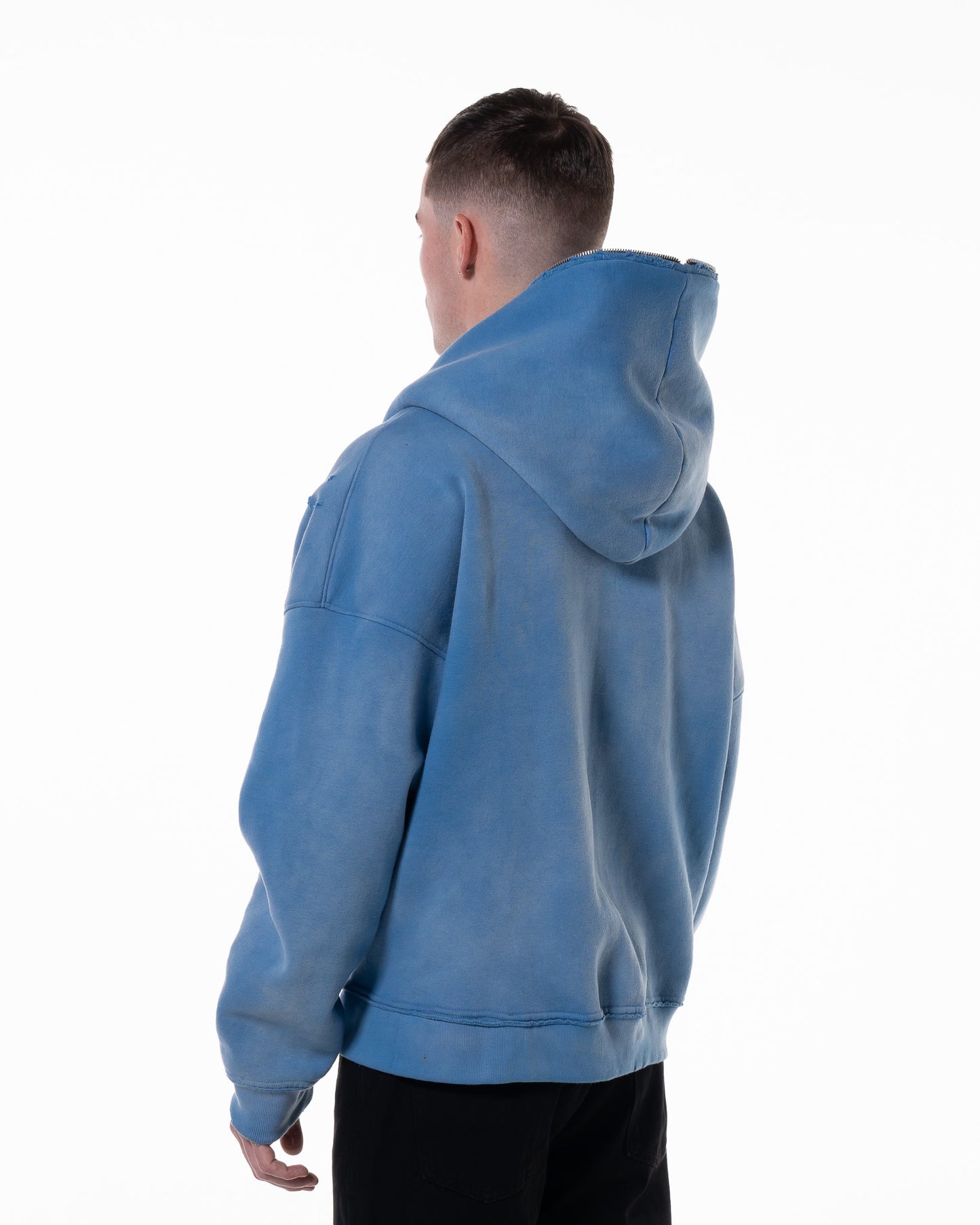 BLUE "LODJA" DISTRESSED HOODIE