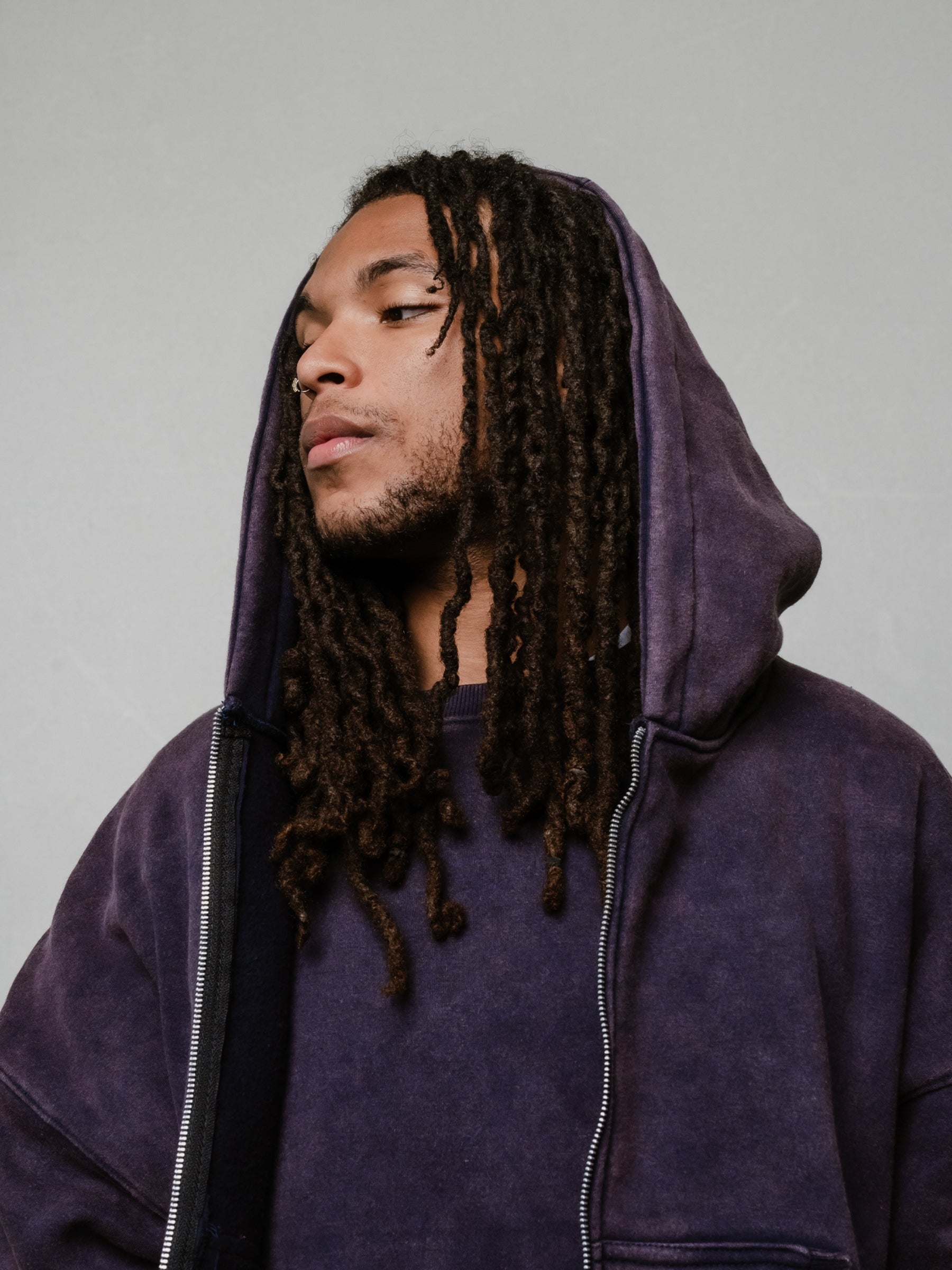 TOUSUNI WASHED PURPLE HOODIE