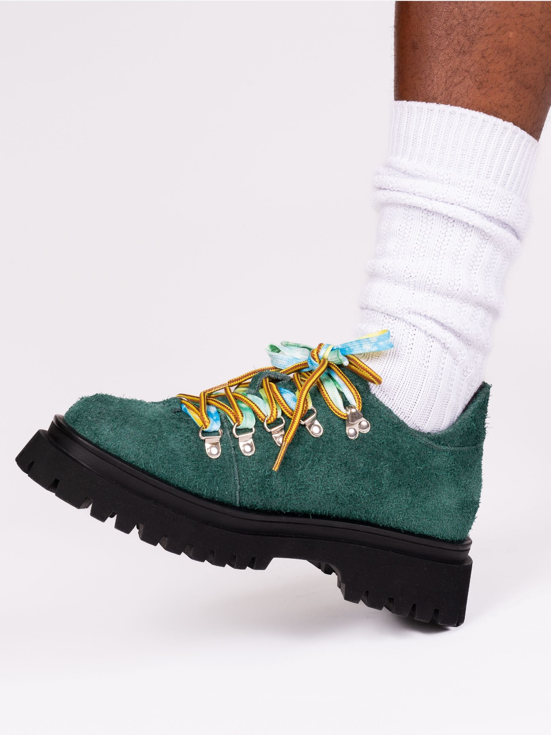 WHITE "LALA" SLOUCHED SOCKS