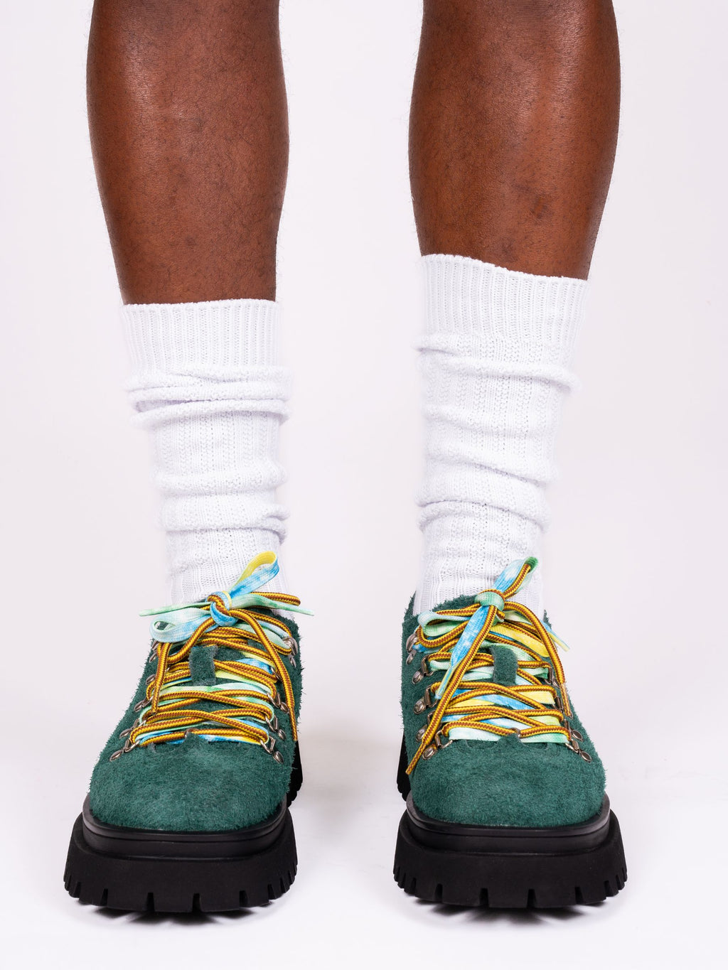 WHITE "LALA" SLOUCHED SOCKS
