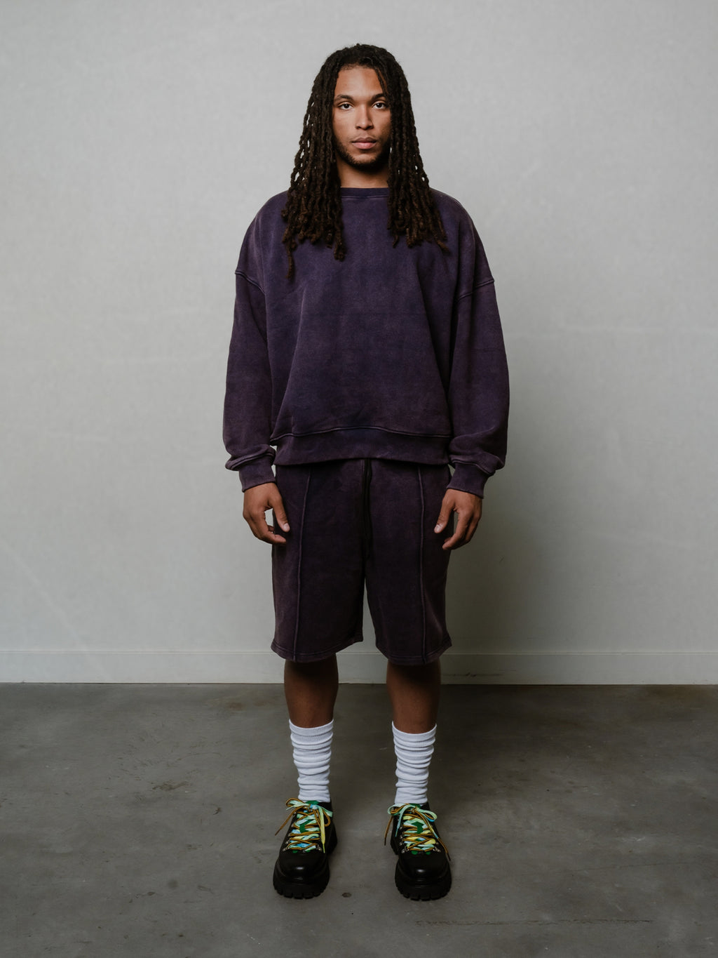 TOUSUNI WASHED PURPLE CREWNECK