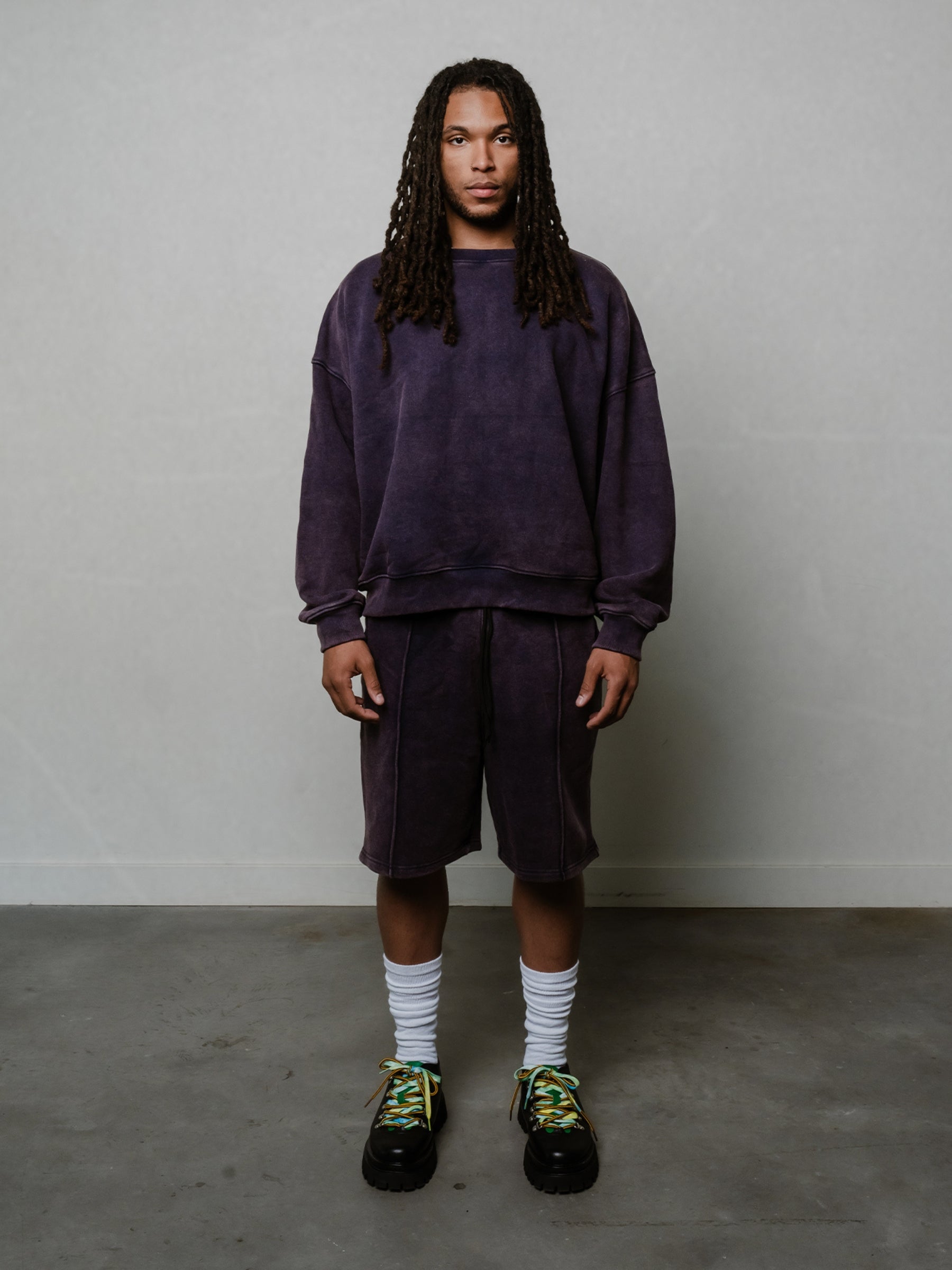 TOUSUNI WASHED PURPLE CREWNECK