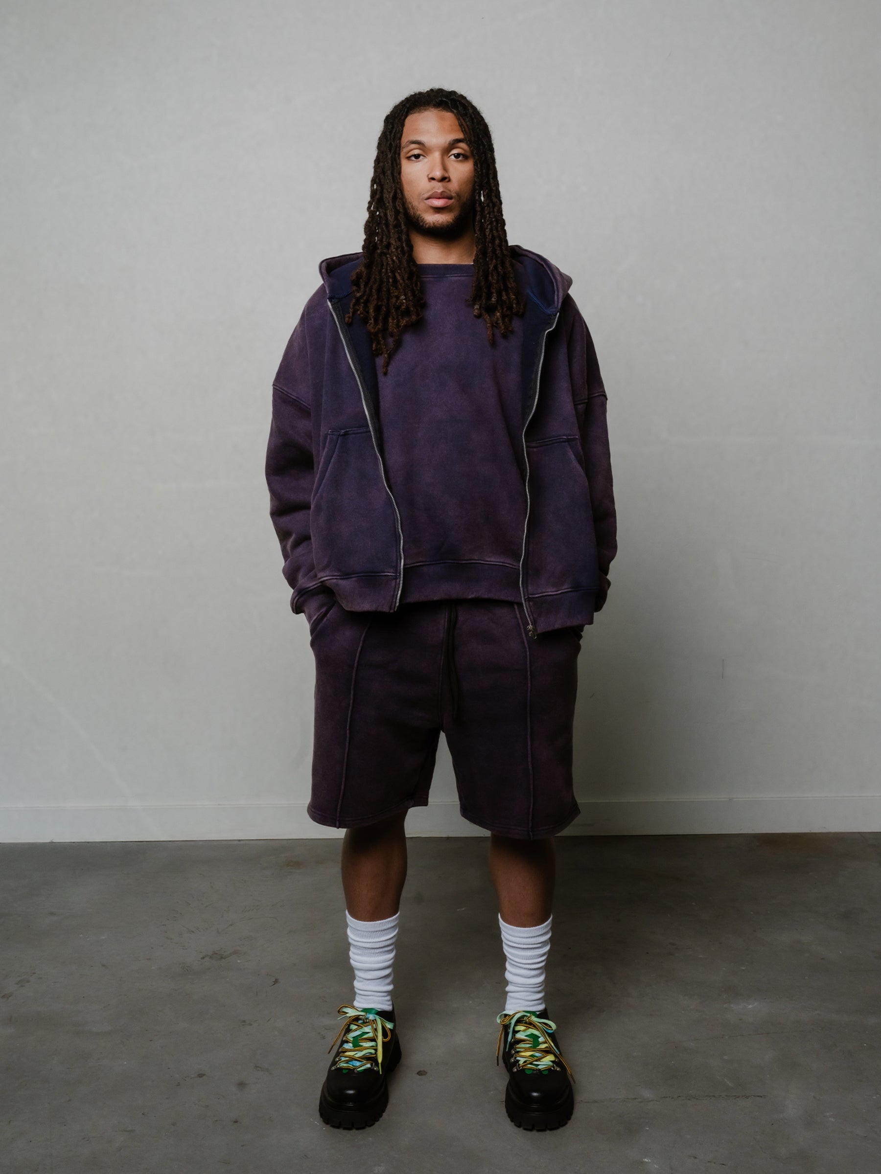TOUSUNI WASHED PURPLE HOODIE